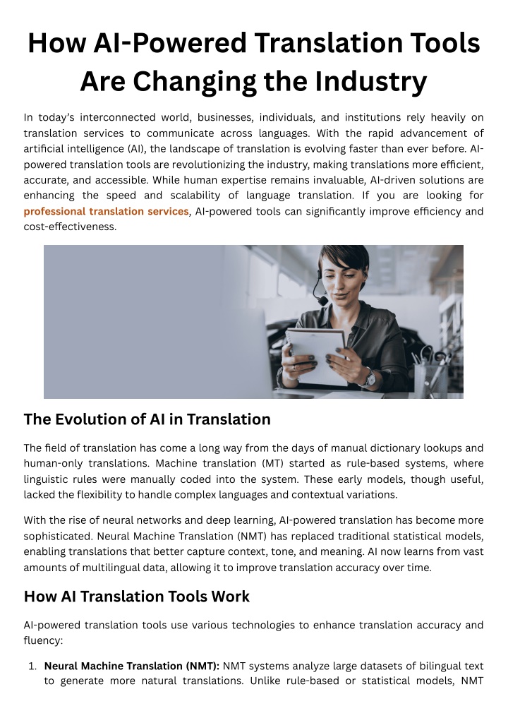 How AI-Powered Translation Tools Are Changing the Industry